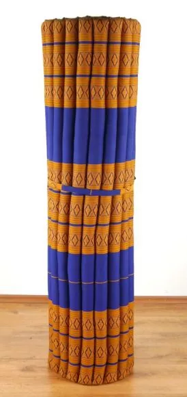 Kapok Rollmatte, Liegematte  *blau / gelb*  Gr.XL