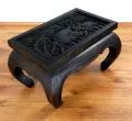 Kleiner Opiumtisch mit *Elefantenschnitzerei* in schwarz