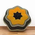 Zafu,  Meditationskissen, gro�er Stern  *schwarz / orange*