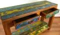 Anrichte/Highboard aus recyceltem, bunten Teakholz/Bootsholz, Java (Indonesien), Nr.320