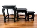 Asiatische Opiumtische im 3er Set *schwarze Eleganz*