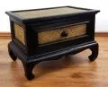 Asiatische Opiumtische mit Rattan