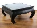 Asiatischer Opiumtisch mit *Elefantenschnitzerei* in schwarz