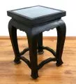 Asiatischer Tisch, extra hoch in *schwarz mit Elefantenschnitzerei*