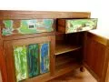 Kommode/Schrank aus recyceltem, bunten Teakholz/Bootsholz, Java (Indonesien), Nr.314