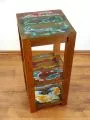 Kleines Regal aus recyceltem, bunten Teakholz/Bootsholz, Java (Indonesien), Nr.343
