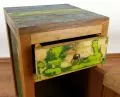 Kommode/Nachtschrank aus recyceltem, bunten Teakholz/Bootsholz, Java (Indonesien), Nr.318