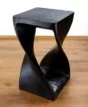 Massivholzsule, asiatischer Beistelltisch, Hocker  *schwarz*  (gedreht)