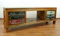Sideboard/TV Schrank aus recyceltem, bunten Teakholz/Bootsholz, Java (Indonesien), Nr.353