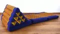 Thaikissen, Sitz- Liegekissen, Dreieckskissen  *blau - gelb*