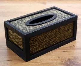 *Servietten / Kosmetiktcherbox*  mit Rattan