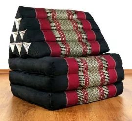 Thaikissen, Sitz- Liegekissen *schwarz / rot*