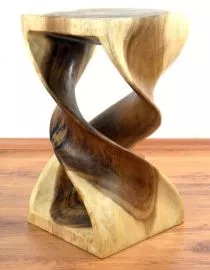 Massivholzsule, asiatischer Beistelltisch  *natur*  (doppelt gedreht)