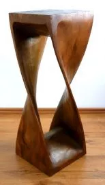 Massivholzsule, Beistelltisch, gedreht  *braun*  (hoch)