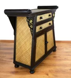 Asiatische *Anrichte* aus Massivholz und Rattan  Nr.4