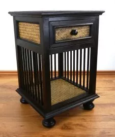 *Thailndisches Schrnkchen* aus Massivholz und Rattan (hoch)  Nr.40