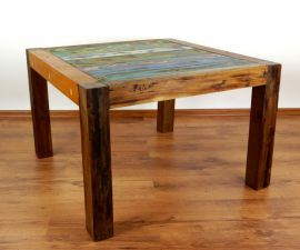 Java, Tisch aus buntem recycelten Teakholz/Bootsholz, Nr.26