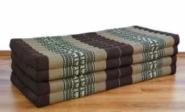 Thailndische Gstematratze, Klappmatratze  *braun / Elefanten*  XL