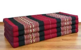 Thailndische Gstematratze, Klappmatratze *rot / Elefanten* XL