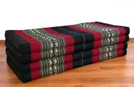 Thailndische Gstematratze, Klappmatratze *schwarz / Elefanten* XL