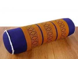 Asiatische Nackenrolle, Nackenkissen  *blau / gelb*
