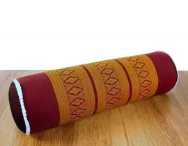 Asiatische Nackenrolle, Nackenkissen  *rot / gelb*