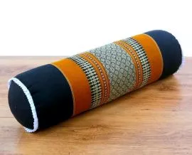 Asiatische Nackenrolle, Nackenkissen  *schwarz / orange*