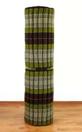 Kapok Rollmatte, Liegematte  *braun / grn*  Gr.XL