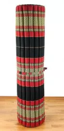 Kapok Rollmatte, Liegematte  *schwarz / rot*  Gr.XL