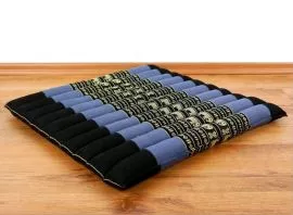 Kapok Sitzkissen, Bodenkissen  *blau / Elefanten*  (gro)