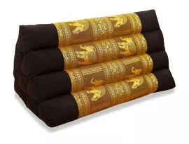 Thaikissen ohne Auflage, Seide   *braun / Elefanten*