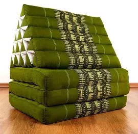 Thaikissen, Dreieckskissen  *grn / Elefanten*  (XXL-Hhe)