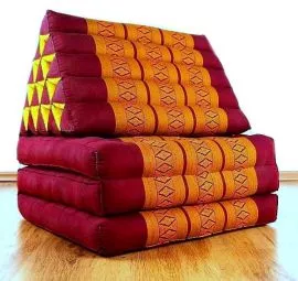 Thaikissen, Dreieckskissen  *rot / gelb*  (XXL-Hhe)