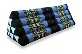 Asiatisches Dreieckskissen ohne Auflage  *blau / Elefanten*  (extrabreit)