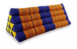 Asiatisches Dreieckskissen ohne Auflage  *blau / gelb*  (extrabreit)