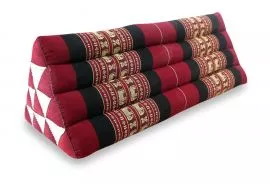 Thaikissen, Dreieckskissen ohne Auflage  *rot / Elefanten*  (extrabreit)