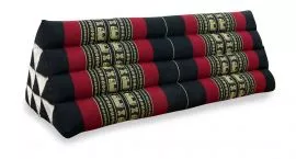 Thaikissen ohne Auflage  *schwarz / Elefanten*  (extrabreit)