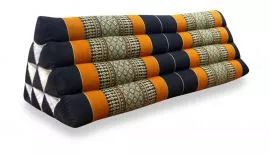 Thaikissen ohne Auflage  *schwarz / orange*  (extrabreit)