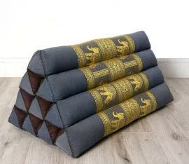 Thaikissen ohne Auflage, Seide   *grau / Elefanten*