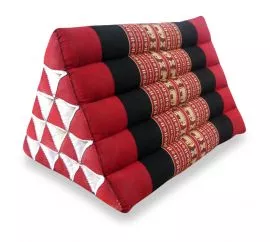 Thaikissen, Dreieckskissen ohne Auflage  *rot / Elefanten*  (extrahoch)