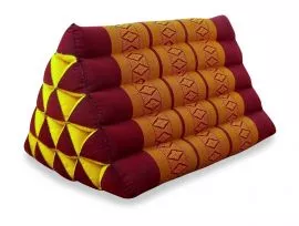 Thaikissen, Dreieckskissen ohne Auflage  *rot / gelb*  (extrahoch)