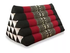 Thaikissen ohne Auflagen  *schwarz / Elefanten*  (extrahoch)