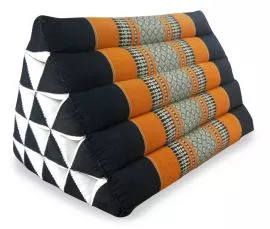 Thaikissen ohne Auflagen  *schwarz / orange*  (extrahoch)