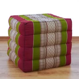 Kapok-Kissen, Wrfelkissen  *rot / grn*