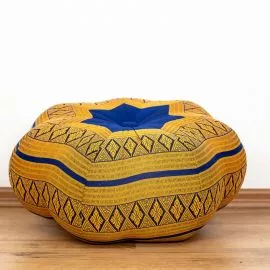 Zafu,  Meditationskissen, groer Stern  *blau / gelb*
