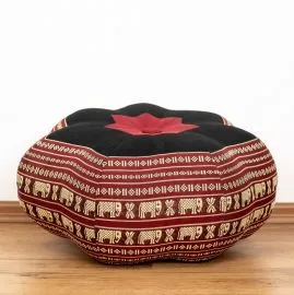 Zafu,  Meditationskissen, groer Stern  *rot / Elefanten*