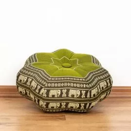 Zafu,  Meditationskissen, kleiner Stern  *grn / Elefanten*