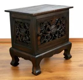 Asiatische Nachtschrank mit *Schnitzerei* , Nr.14
