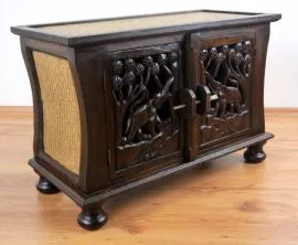 Asiatisches  geschwungenes *Sideboard mit Elefantenschnitzerei*  Nr.44
