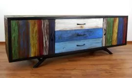 Java, Buntes Sideboard, TV-Bank aus *Teak und Metall*  Nr.328